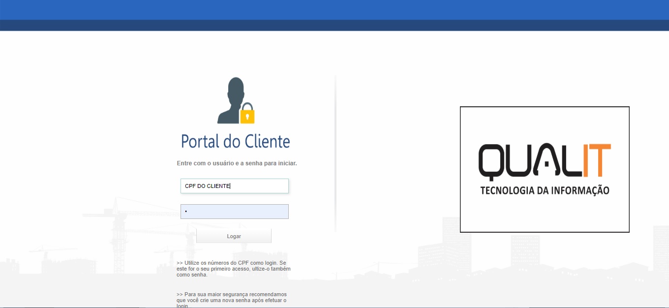 Nossos consultores na instalação vão disponibilizar um link do tipo HTTP, que vai apresentar esse layout inicial. podemos