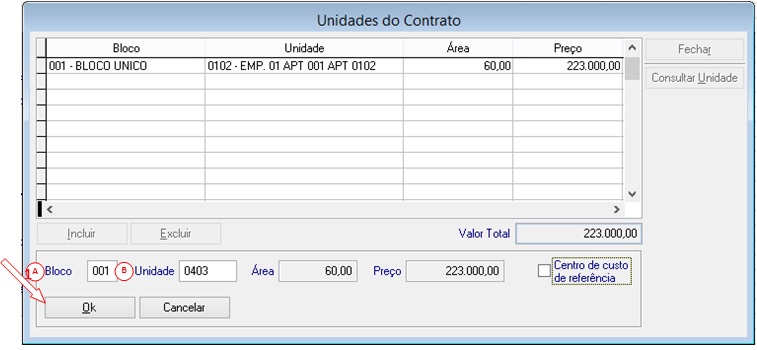 Movimentação | Vendas | Contrato | Alterar | Unidades: