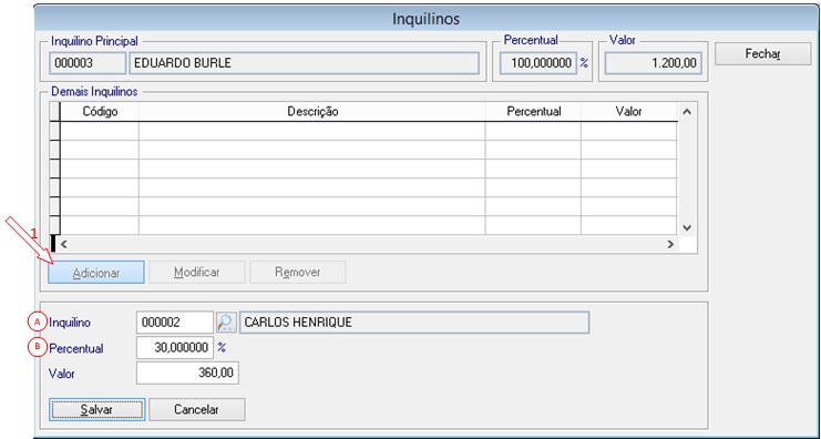 2.4. Incluindo inquilino secundário no contrato de aluguel: Para incluir um inquilino secundário, você deve acessar: