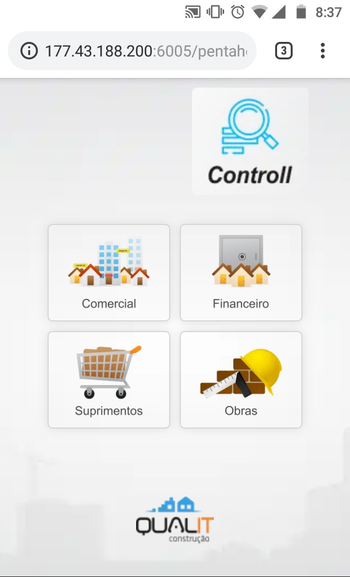 Visualização no Smatphone: