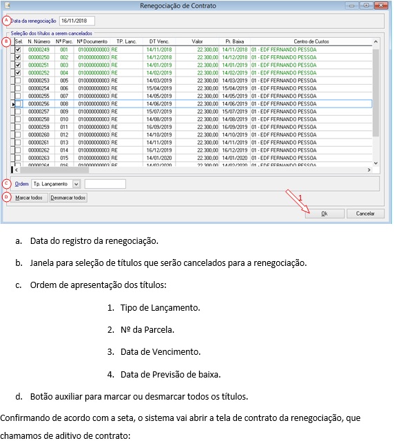 Clicando em renegociar o sistema vai abrir a seguinte tela: