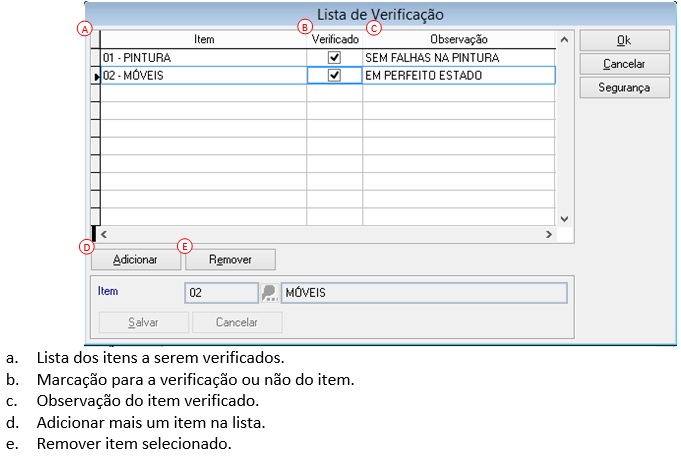 2.9. Lista de Verificação: Nessa rotina você tem a oportunidade de criar junto a nossa equipe de implantação os itens de