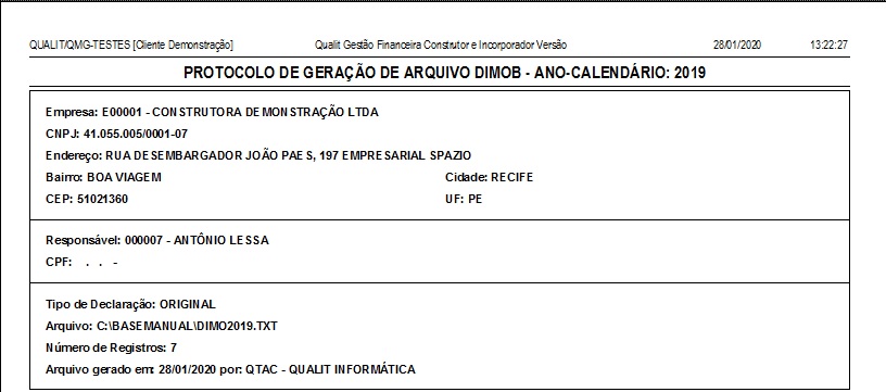 Em seguida o protocolo é apresentado: