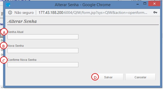 Clicando na seta acima, o sistema vai direcionar para: