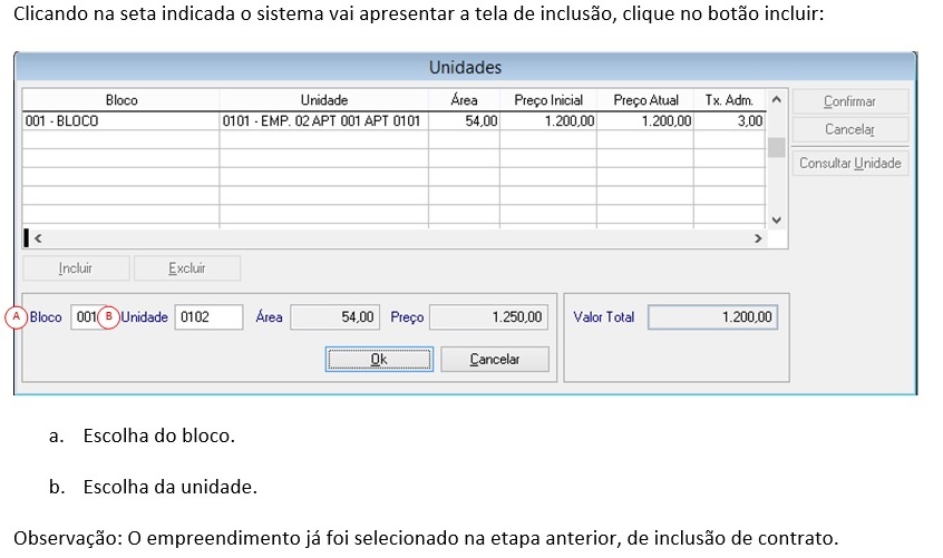 O sistema vai abrir a tela de manutenção do contrato de aluguel:
