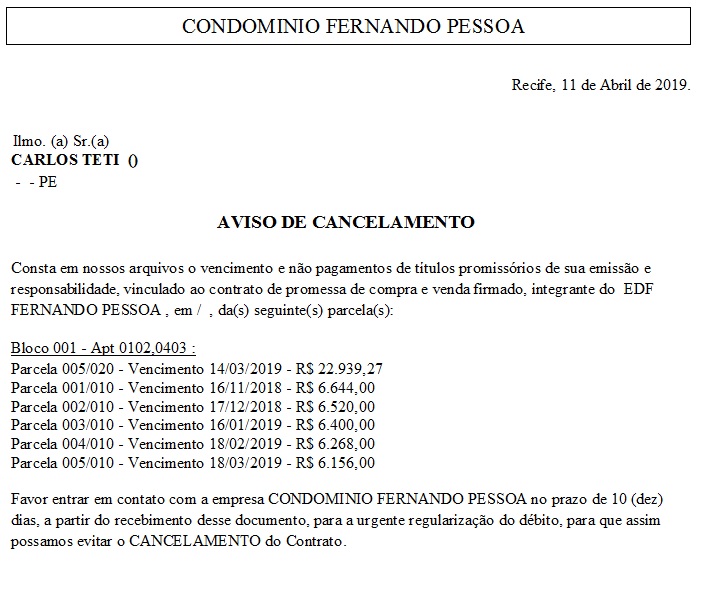 Escolhendo as opções acima, e clicando em concluir o sistema apresenta: