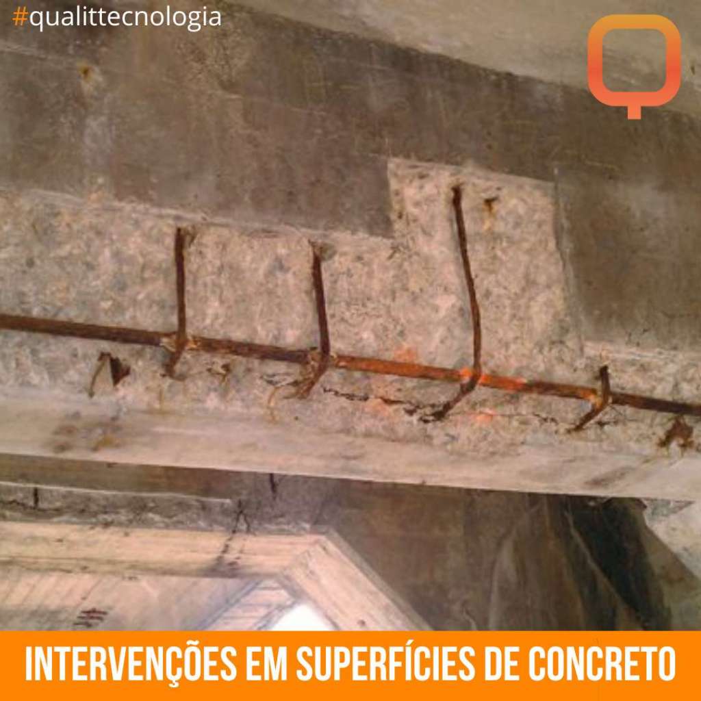Intervenções em superfícies de concreto.